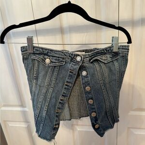 Denim corset top